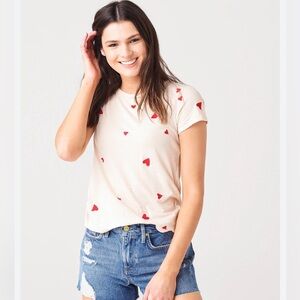Monrow embroidered heart tee shirt
